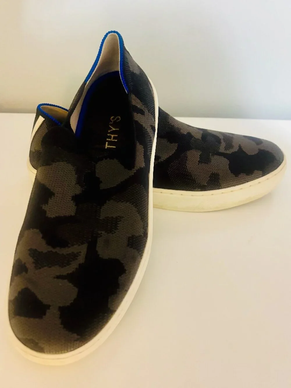 Rothy's Slip-On Sneaker in Black and Grey Camo- size 8.5